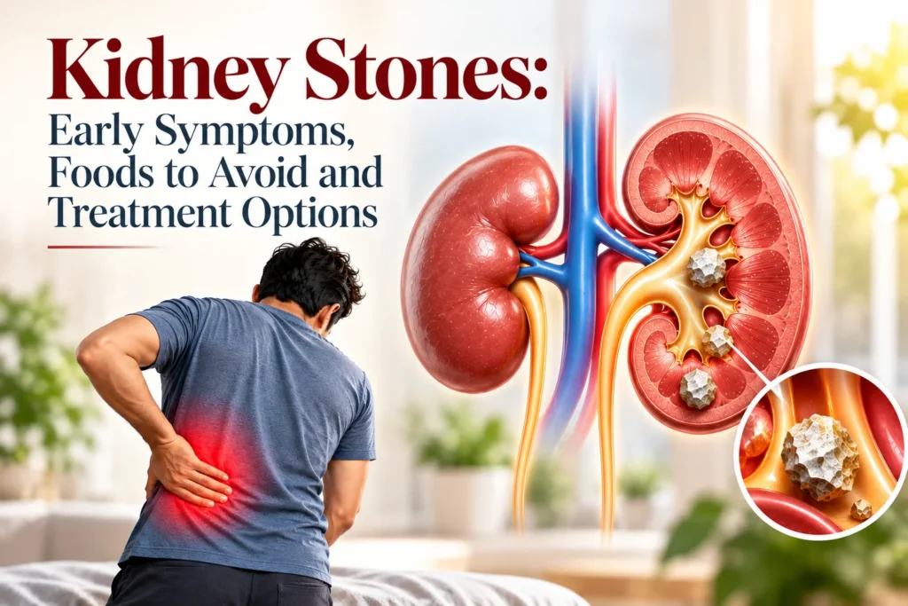 Early symptoms and dietary factors associated with kidney stones